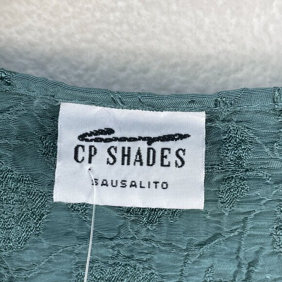 NEW Cp Shades Womens Small Button Up Textured Crinkled Top Teal Shirt - Picture 3 of 10